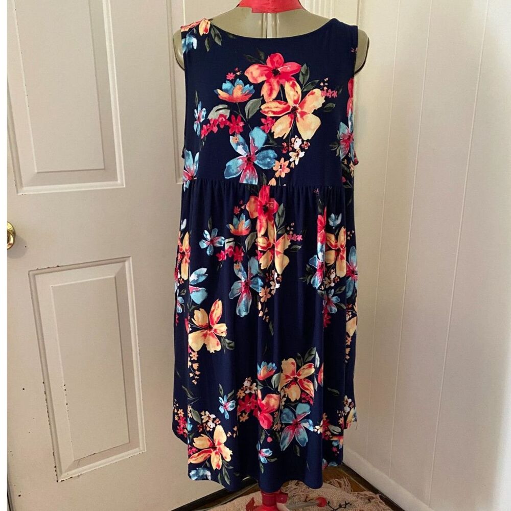 Emerald Sleeveless Scoop Neck Drop Waist Dress Size 3X